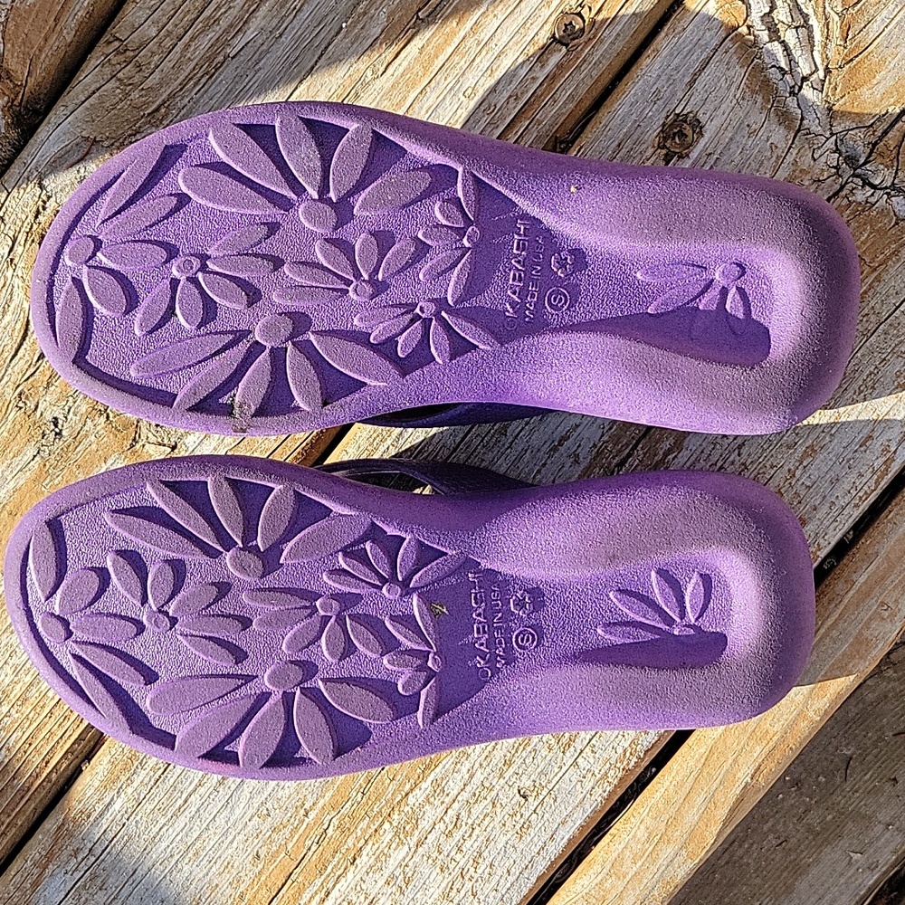 Women's Okabashi Flip Flops Beach Shoes Small (6). Made In USA. Almost Like New - Picture 2 of 7